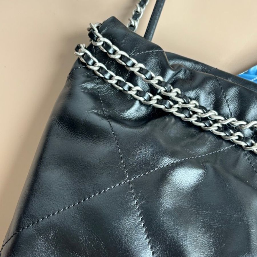 ::CHANEL:: AS3980黑色銀字樣MINI 22BAG-4