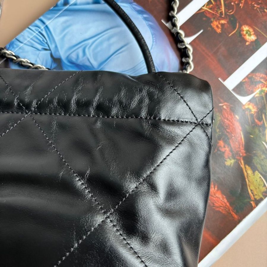 ::CHANEL:: AS3980黑色銀字樣MINI 22BAG-5