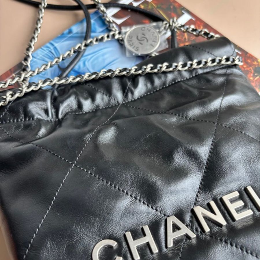 ::CHANEL:: AS3980黑色銀字樣MINI 22BAG-12