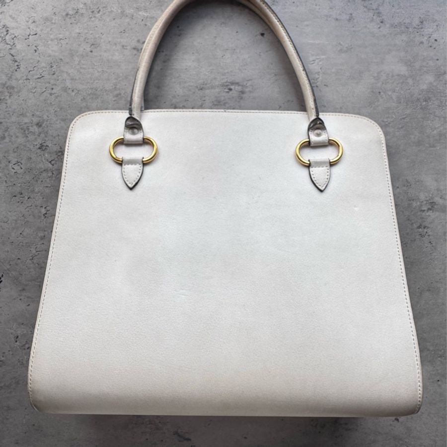 德爾沃 Delvaux 手提包 白色牛革手袋 比利時製-3