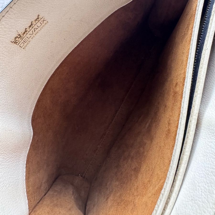 德爾沃 Delvaux 手提包 白色牛革手袋 比利時製-23