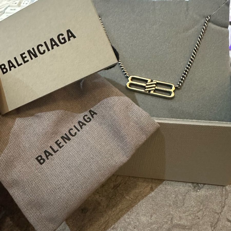 Balenciaga 巴黎世家經典 Logo雙B項鍊-0