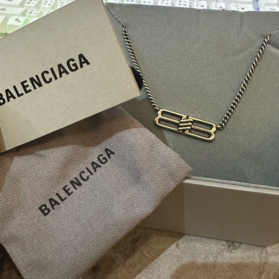 Balenciaga 巴黎世家經典 Logo雙B項鍊-4