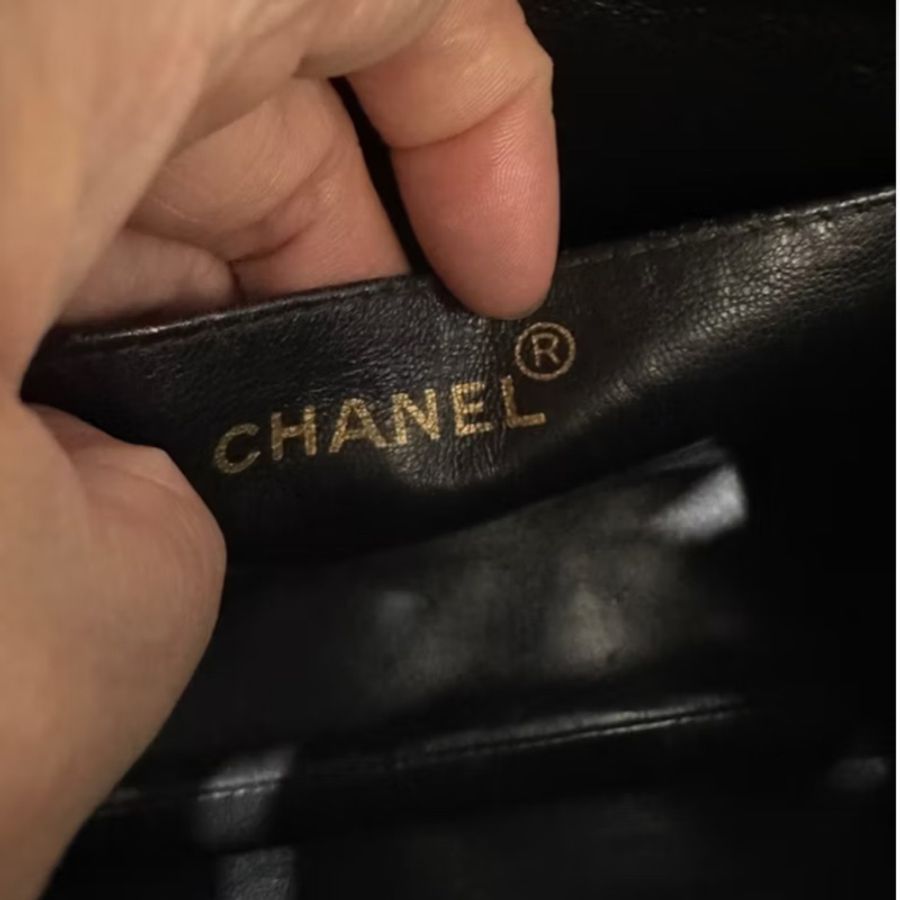 CHANEL 香奈兒 vintage 黑金 CF 荔枝牛皮 鏈條包 斜背包 肩背包 側背包 手提包-20