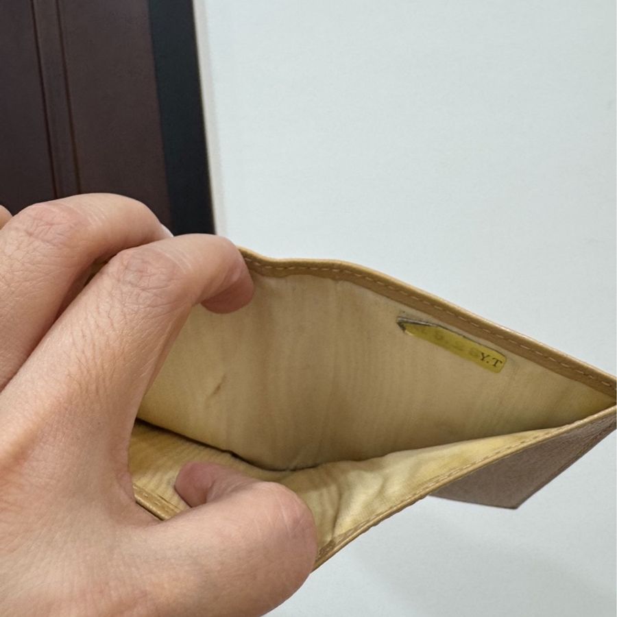 CHANEL 香奈兒 金釦 卡其色 三折短夾 短夾 皮夾 皮包 錢夾 錢包 卡夾 卡包 零錢包-9