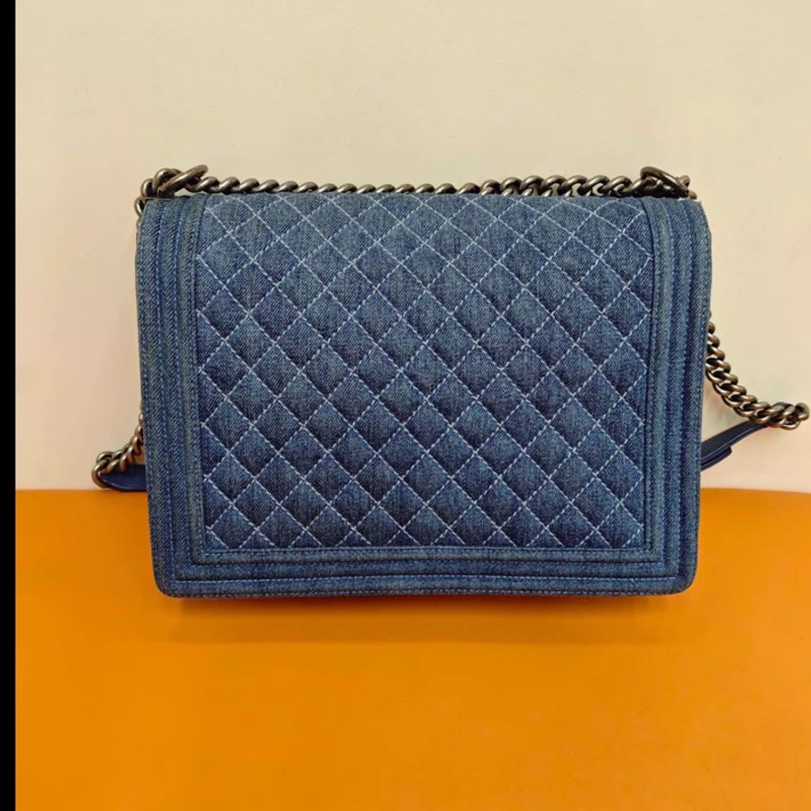 Chanel • 稀有丹寧牛仔 Le Boy 30 銀釦-5