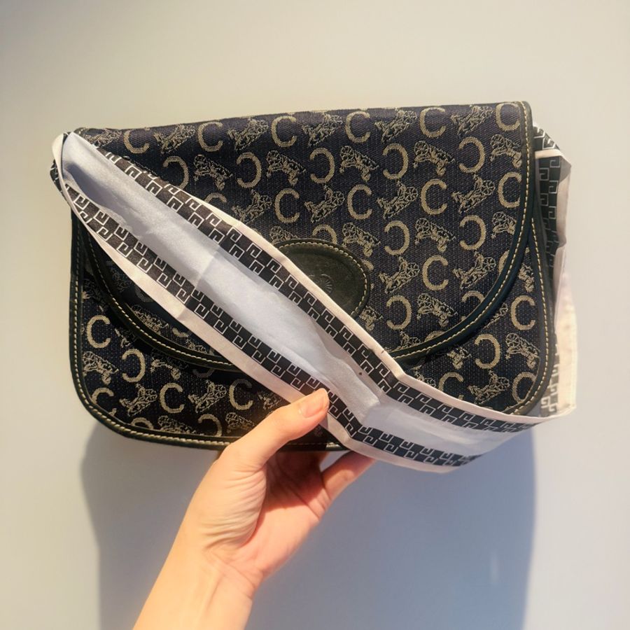 8.5成新 Celine 絕版品老包 #織布款#斜背#肩背#手拿-6
