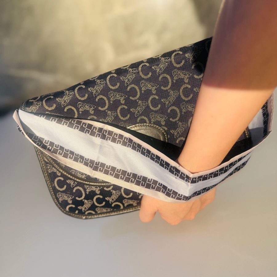 8.5成新 Celine 絕版品老包 #織布款#斜背#肩背#手拿-7