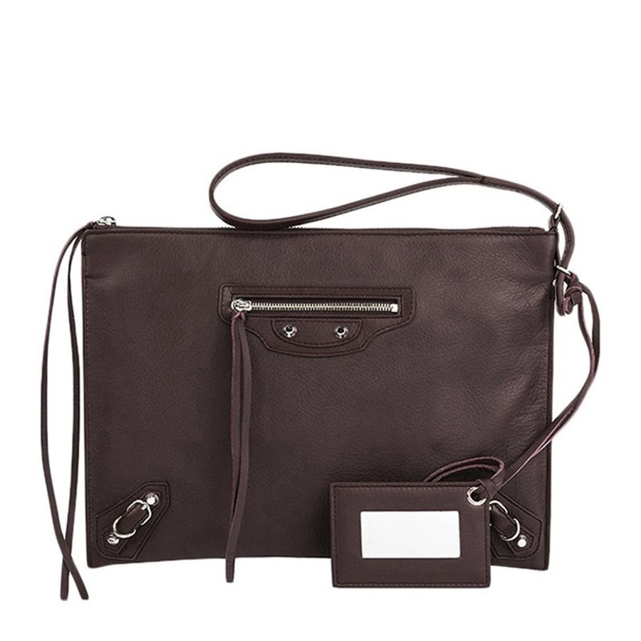 Balenciaga burgundy clutch bag-1