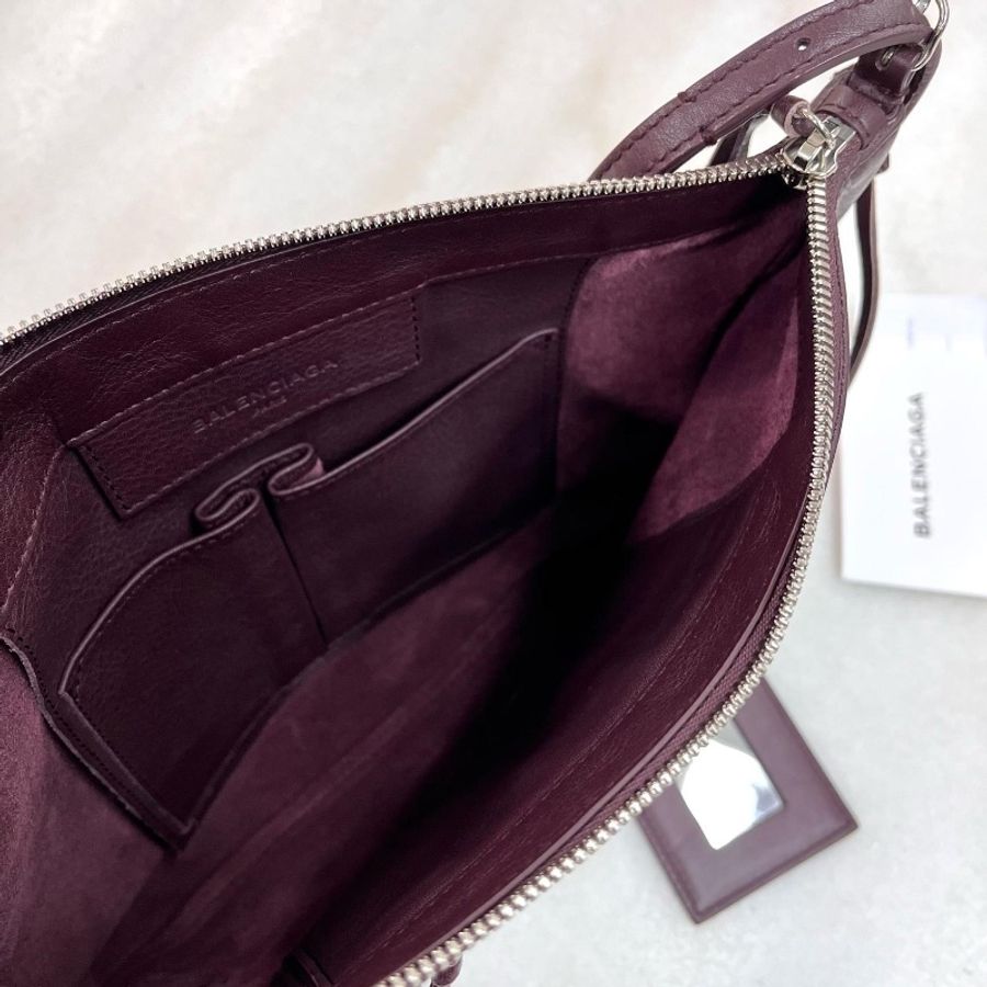 Balenciaga burgundy clutch bag-3