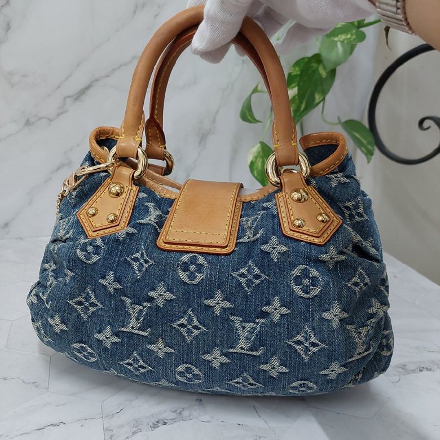 LV M95020  牛仔包🎀現貨實拍🎀 單寧牛仔布手提元寶包~二手-17