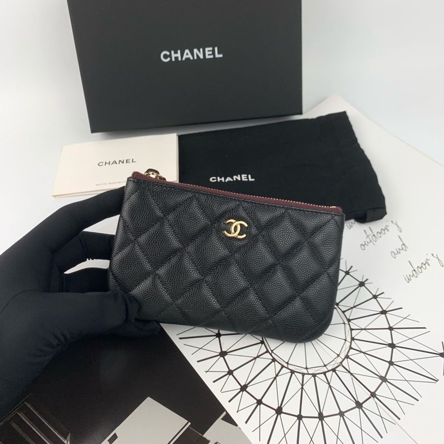 ◻️Chanel經典荔枝皮一字零錢包(晶片款)-0