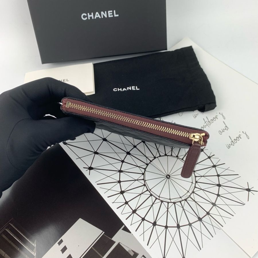 ◻️Chanel經典荔枝皮一字零錢包(晶片款)-4