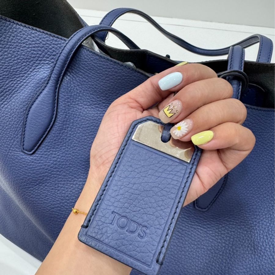 TOD’S tods JOY 荔紋 藍色 牛皮 托特包 購物袋 購物包 肩背包 手提包 側背包-6