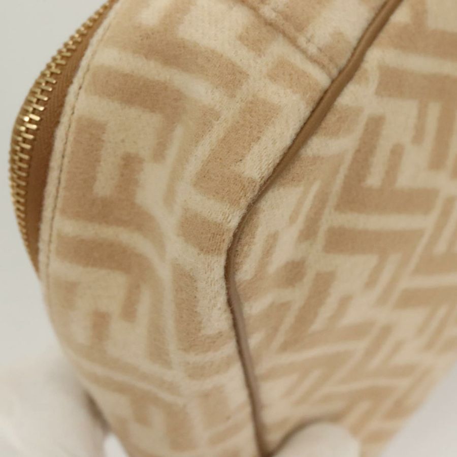 【日本直送】FENDI Zucca帆布化妝包 米色 金色 正品 ki5784-14