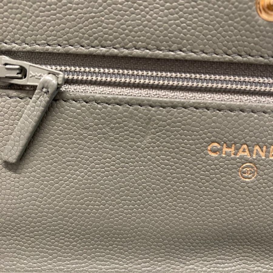 CHANEL 香奈兒 COCO CF WOC 荔枝牛皮 肩背包 牛油果色 金釦-11