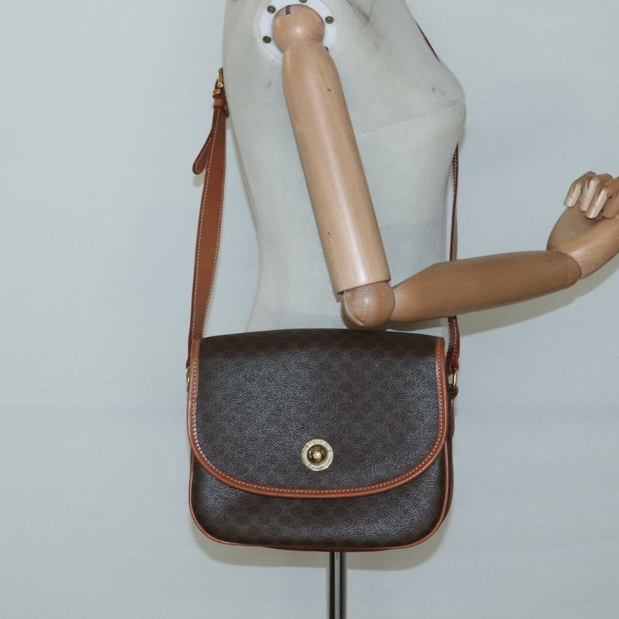 【日本直送】CELINE Macadam帆布肩背包 PVC棕色金色 正品 127455-20
