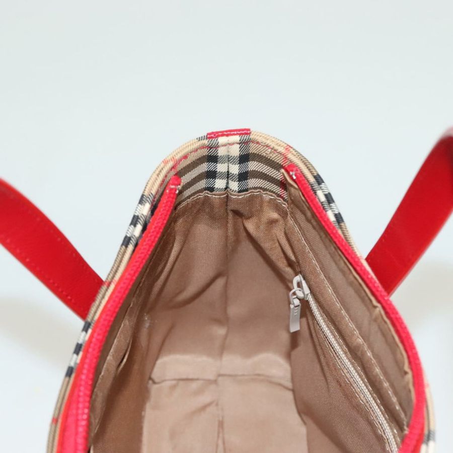 【日本直送】BURBERRY Nova 格紋手提包 帆布 米色 金色 正品 129128-18