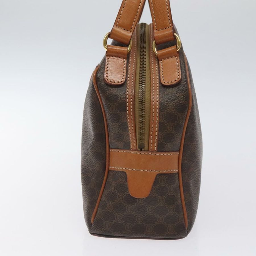 【日本直送】CELINE Macadam帆布手提包 PVC皮革 棕色 金色 正品 ki5783-3