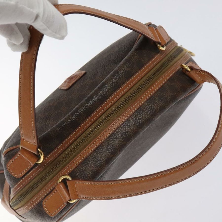【日本直送】CELINE Macadam帆布手提包 PVC皮革 棕色 金色 正品 ki5783-5