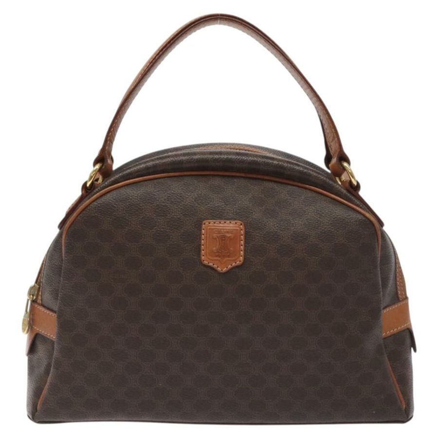 【日本直送】CELINE Macadam帆布手提包 PVC皮革 棕色 金色 正品 ki5783-12