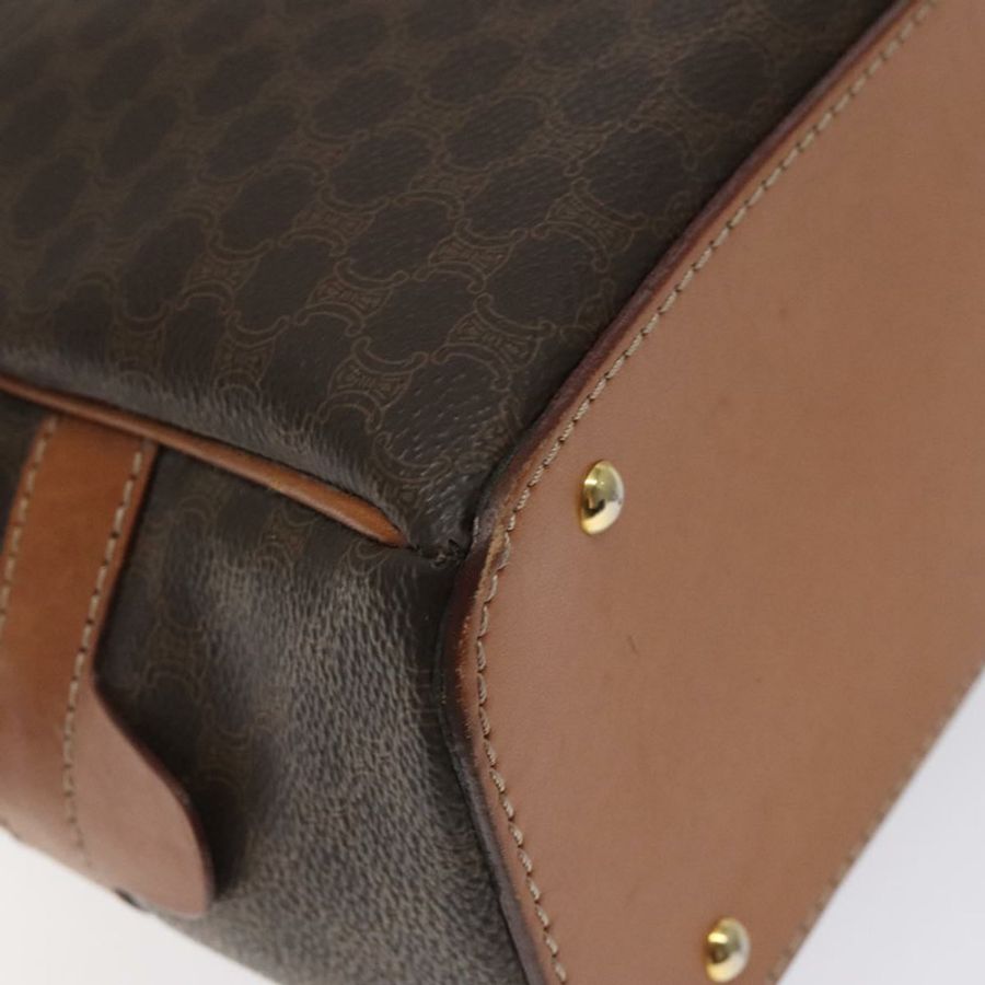 【日本直送】CELINE Macadam帆布手提包 PVC皮革 棕色 金色 正品 ki5783-13