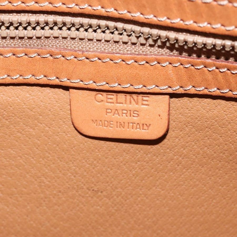 【日本直送】CELINE Macadam帆布手提包 PVC皮革 棕色 金色 正品 ki5783-18