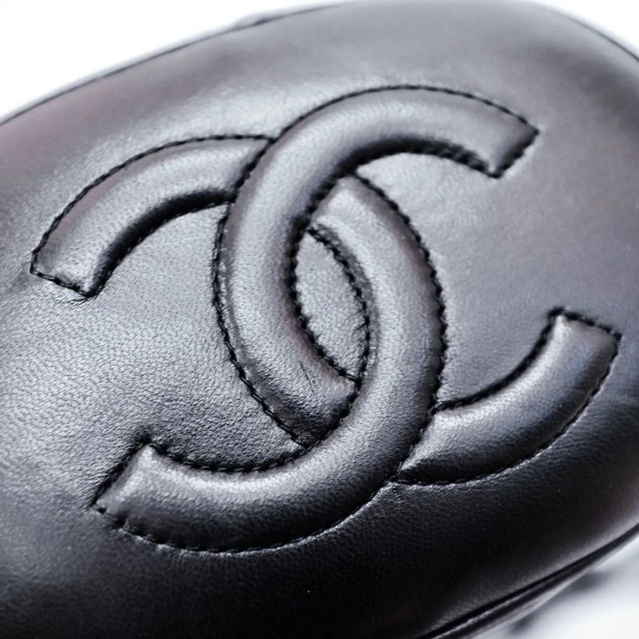 Chanel Vintage 中古 流蘇 迷你 水桶包 黑色-14