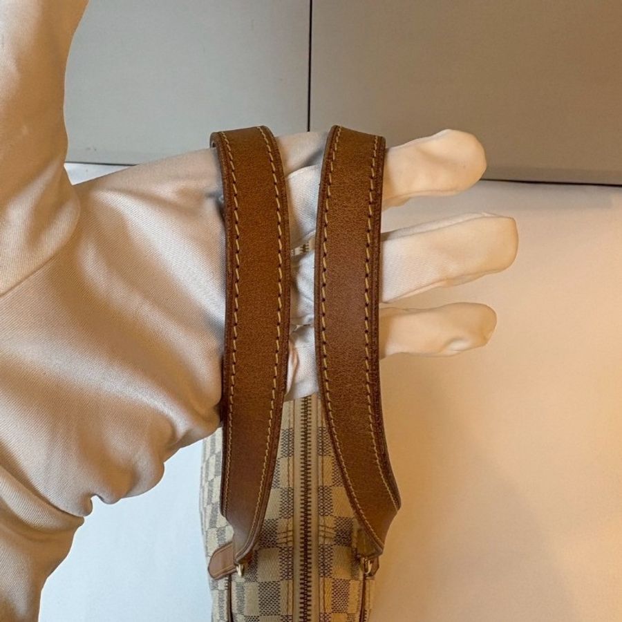 LV 白色方格中號托特包 totally-4