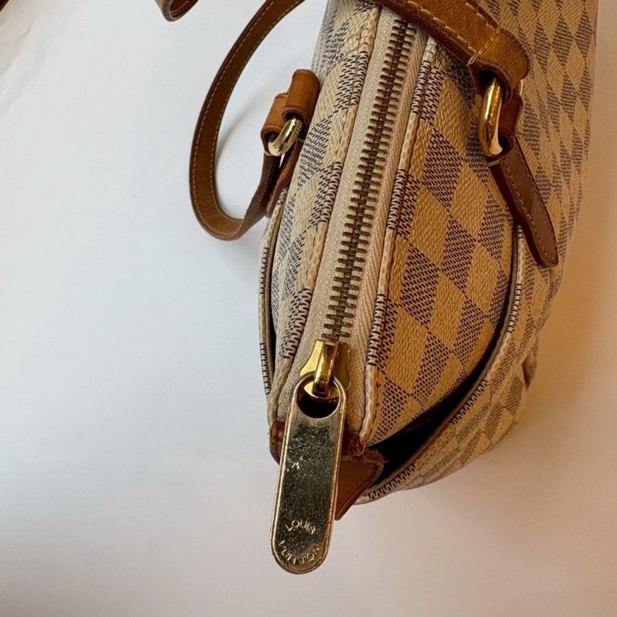 LV 白色方格中號托特包 totally-5