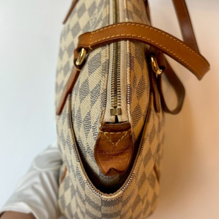LV 白色方格中號托特包 totally-6