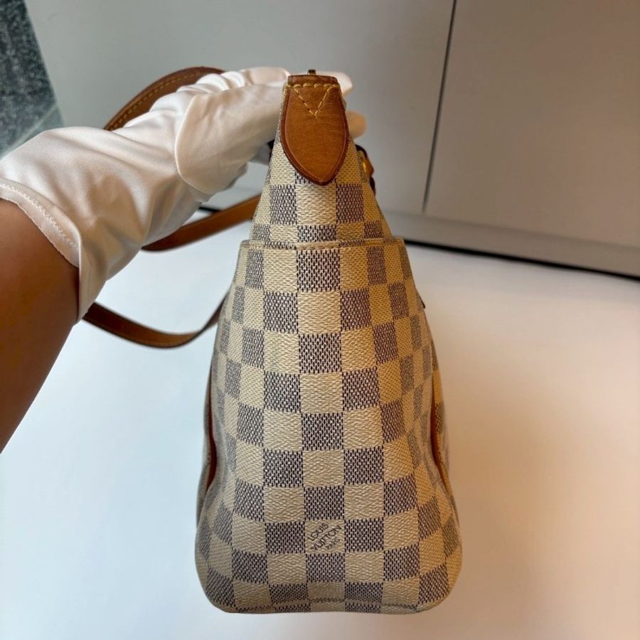 LV 白色方格中號托特包 totally-7
