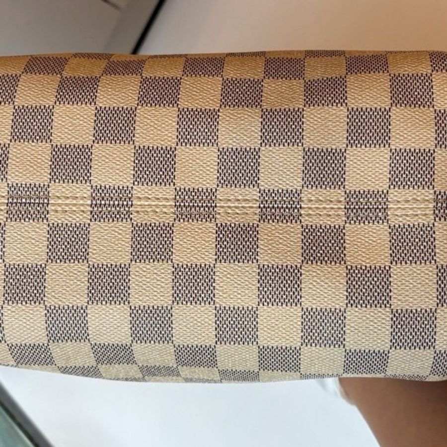 LV 白色方格中號托特包 totally-11