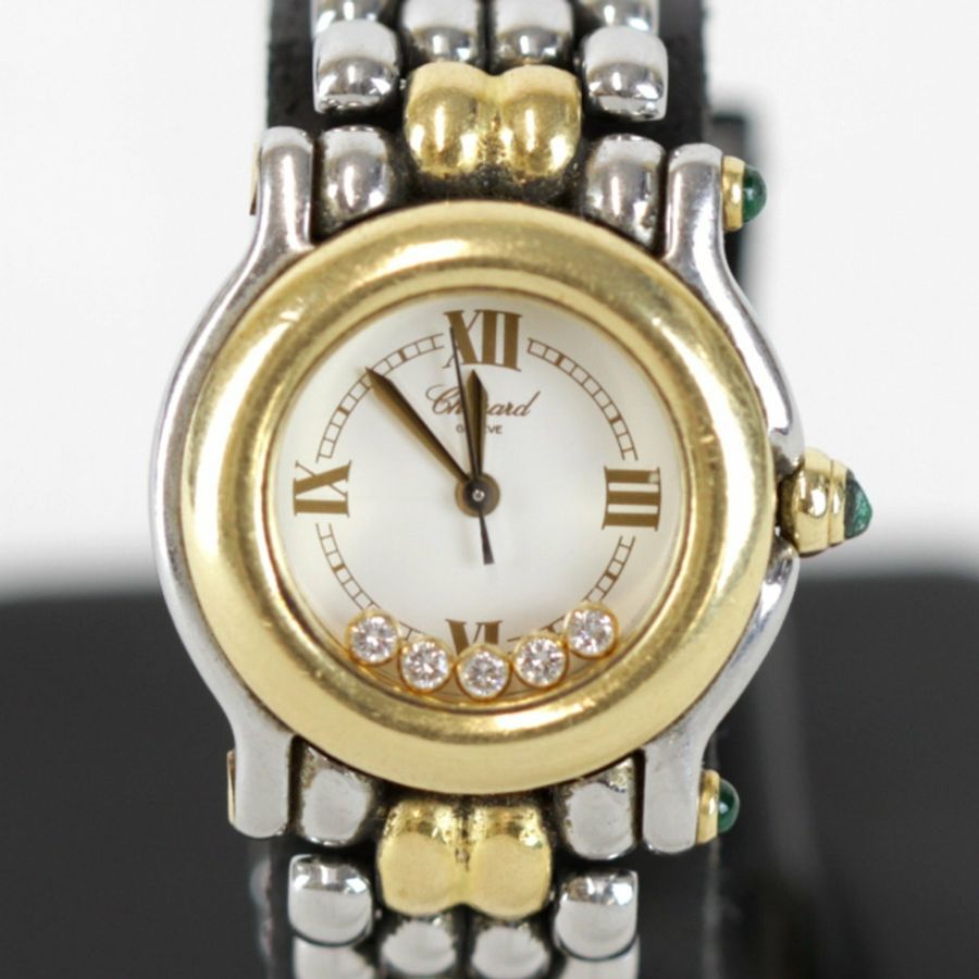 Chopard Happy Sport 82 8278-22 女士石英腕錶,18K 黃金-0