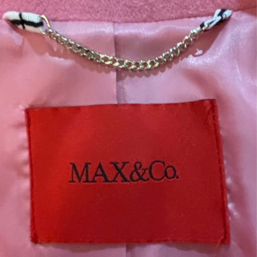最後降價 迎接春天MAX MARA 副牌 MAX&CO 粉色義大利製造長版大衣-8