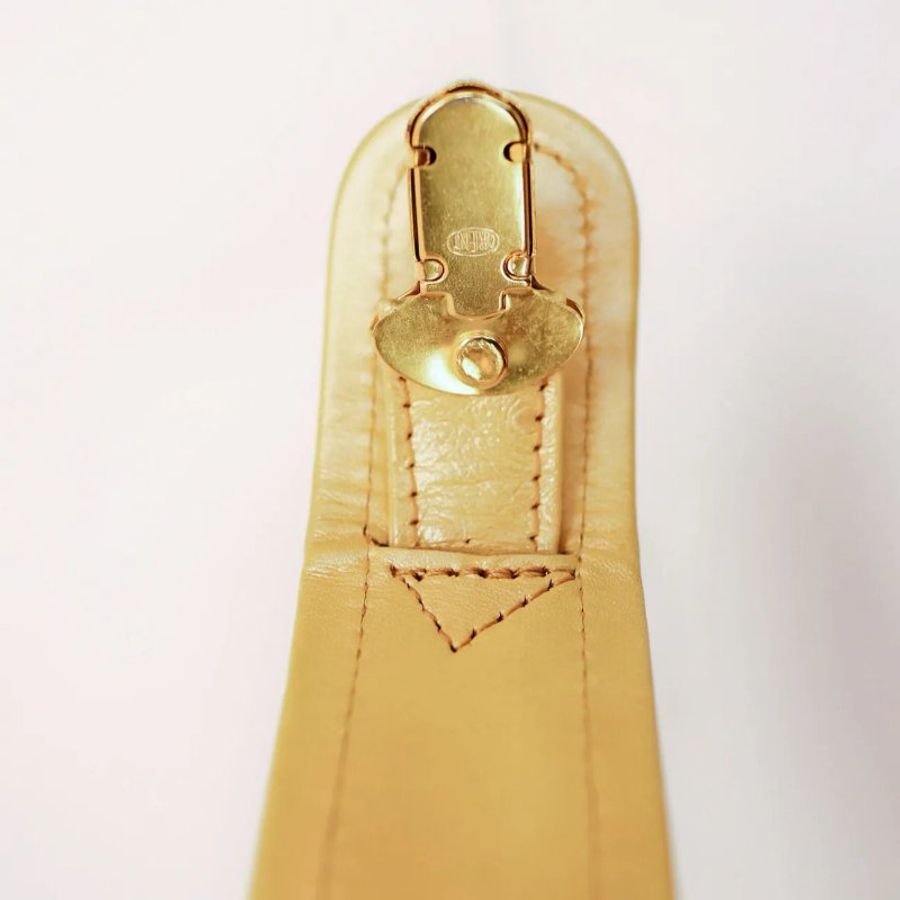 Versace 中古黃色鴕鳥皮手提盒形手袋 飯盒包-14