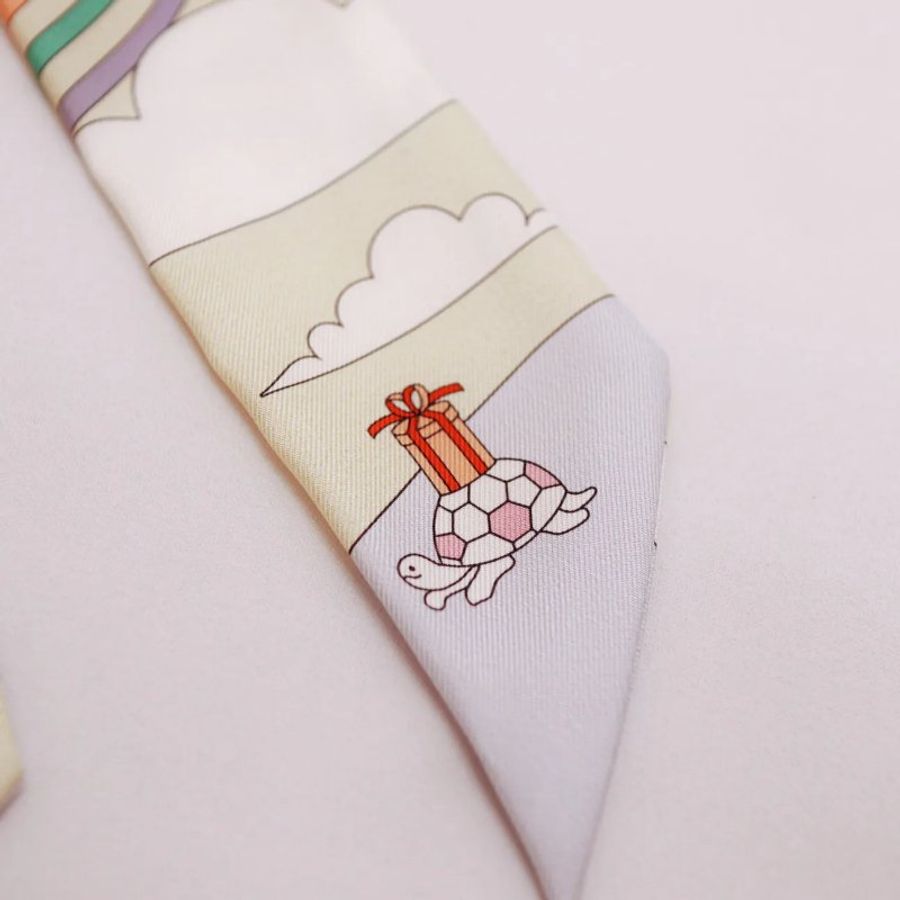 Hermes Twilly 淺黃色 絲巾-6