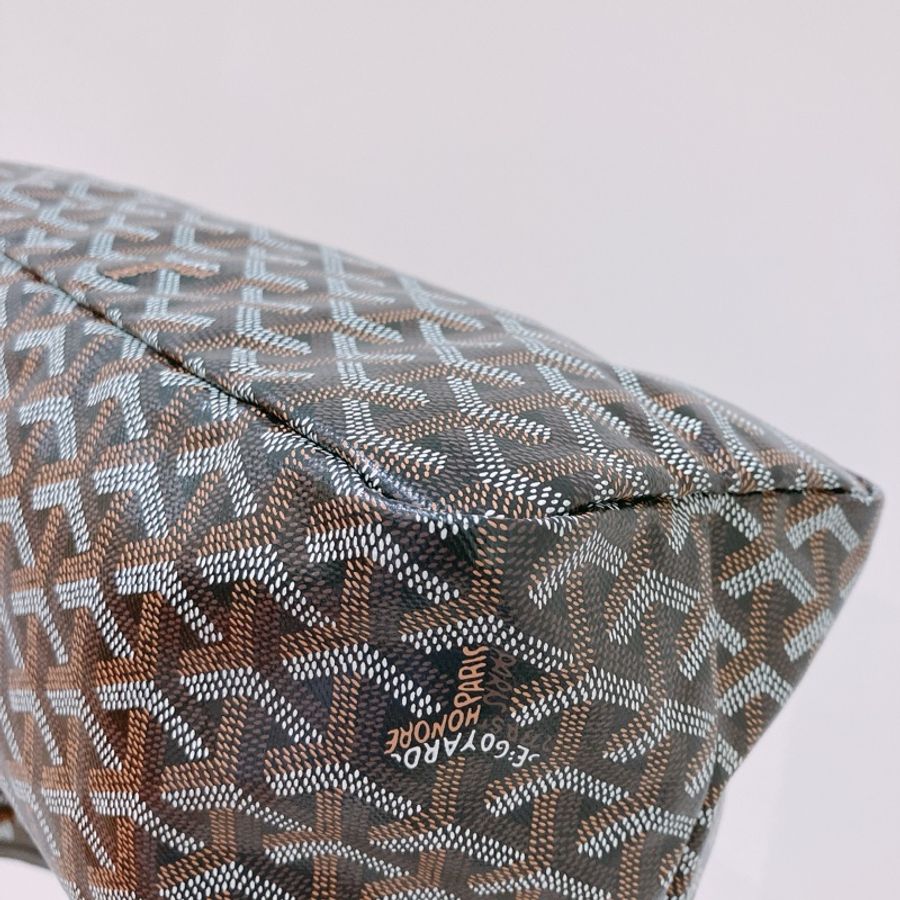 TK1731 戈雅 狗牙 腋下 單肩 大袋 特別款 心印款 Goyard Boheme Hobo Bag With Heart Black [Unused]-6