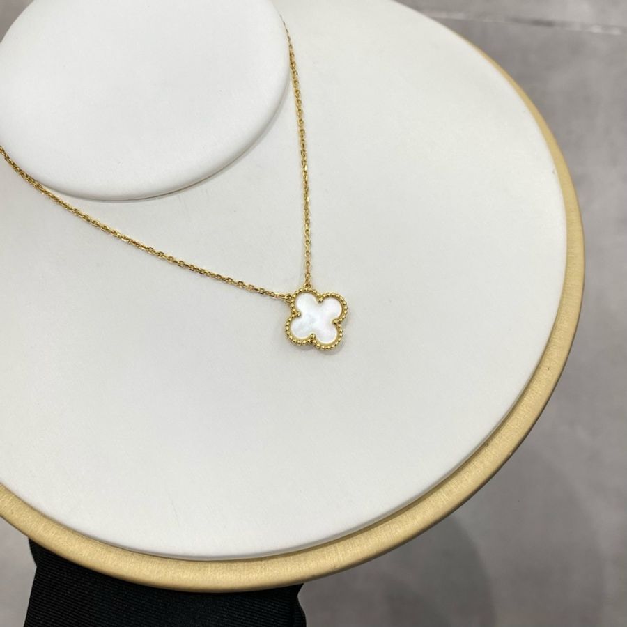 Van Cleef & Arpels梵克雅寶 白貝母四葉草 小號 18K金 項鍊 女款-7