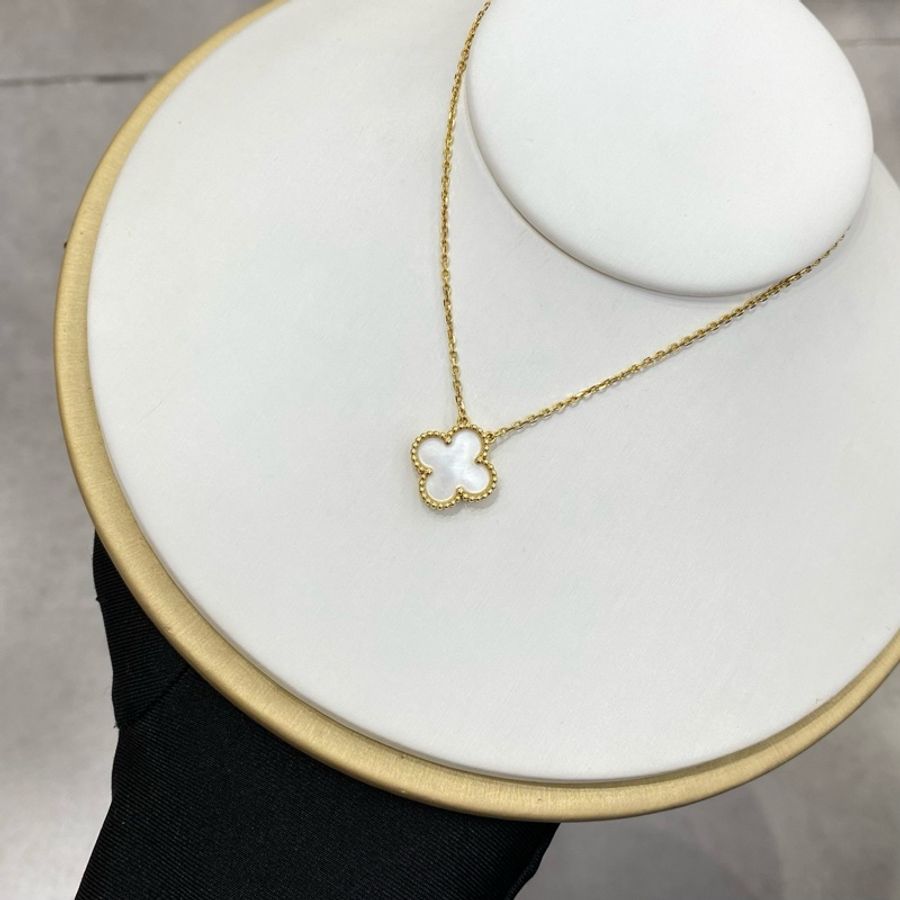 Van Cleef & Arpels梵克雅寶 白貝母四葉草 小號 18K金 項鍊 女款-8