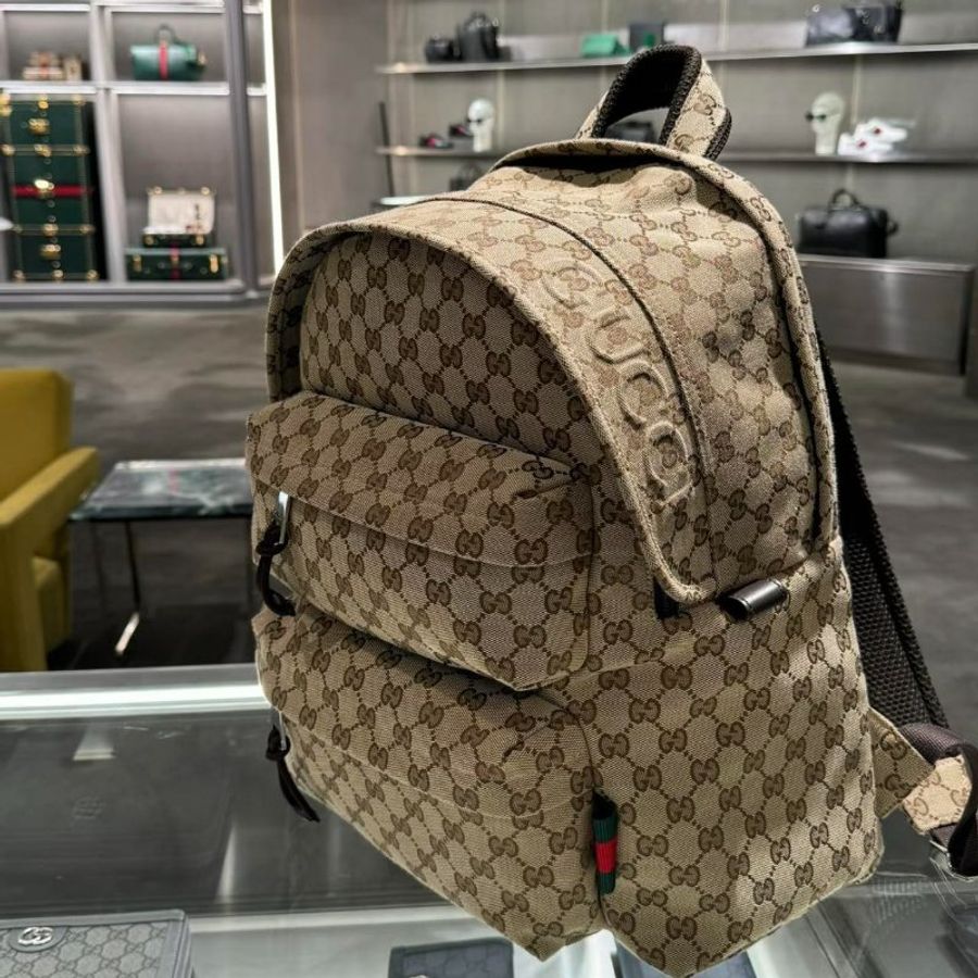 🎁夏季折扣🎁Gucci 800265 GG 經典印花中款後背包-3