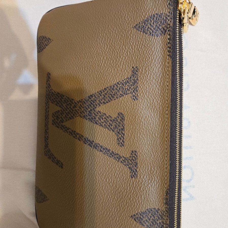 經典DOUBLE ZIP POCHETTE Reverse帆布多夾層手拿/斜背包-0