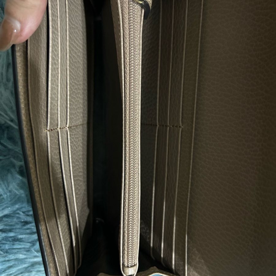 Gucci 古馳 456116 皮革拼接帆布 粉色翻蓋長夾-3