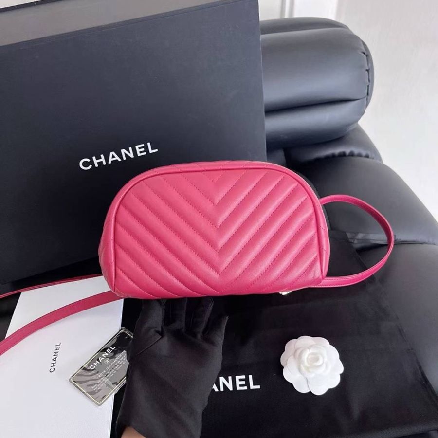 【近新閒置品】香奈兒Chanel芭比粉小號牛皮雙肩包後背包鏈條包-7