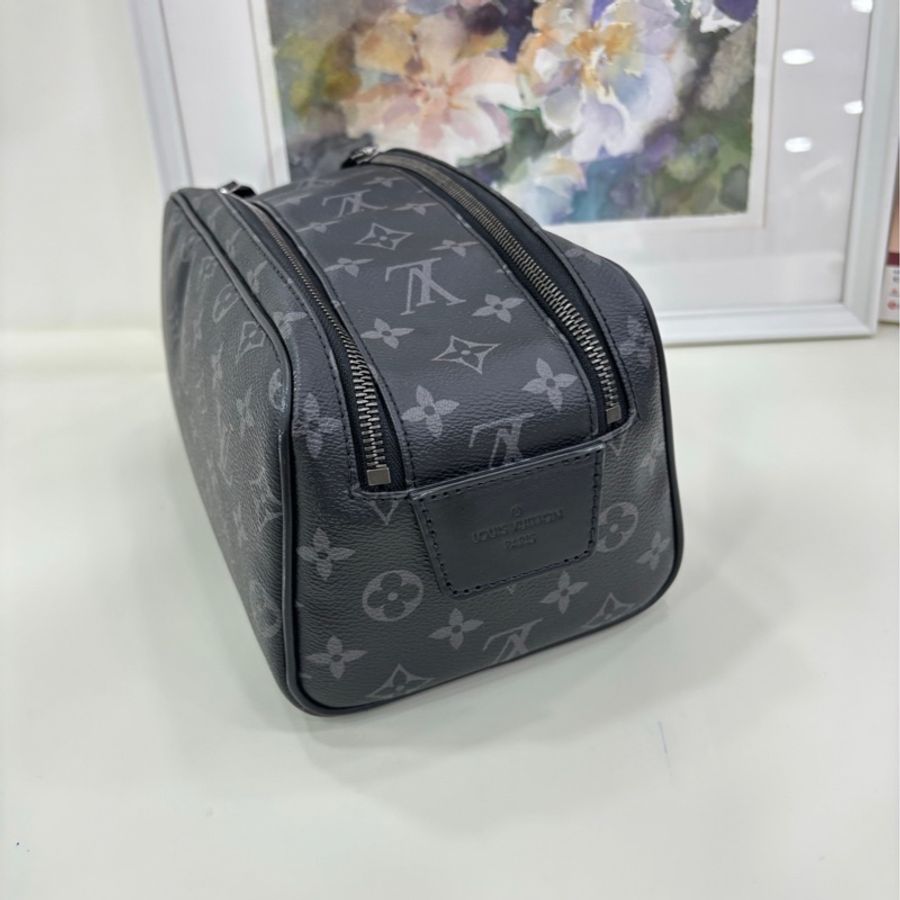 Lv 路易威登 黑老花洗漱包 男女同款 芯片款-2