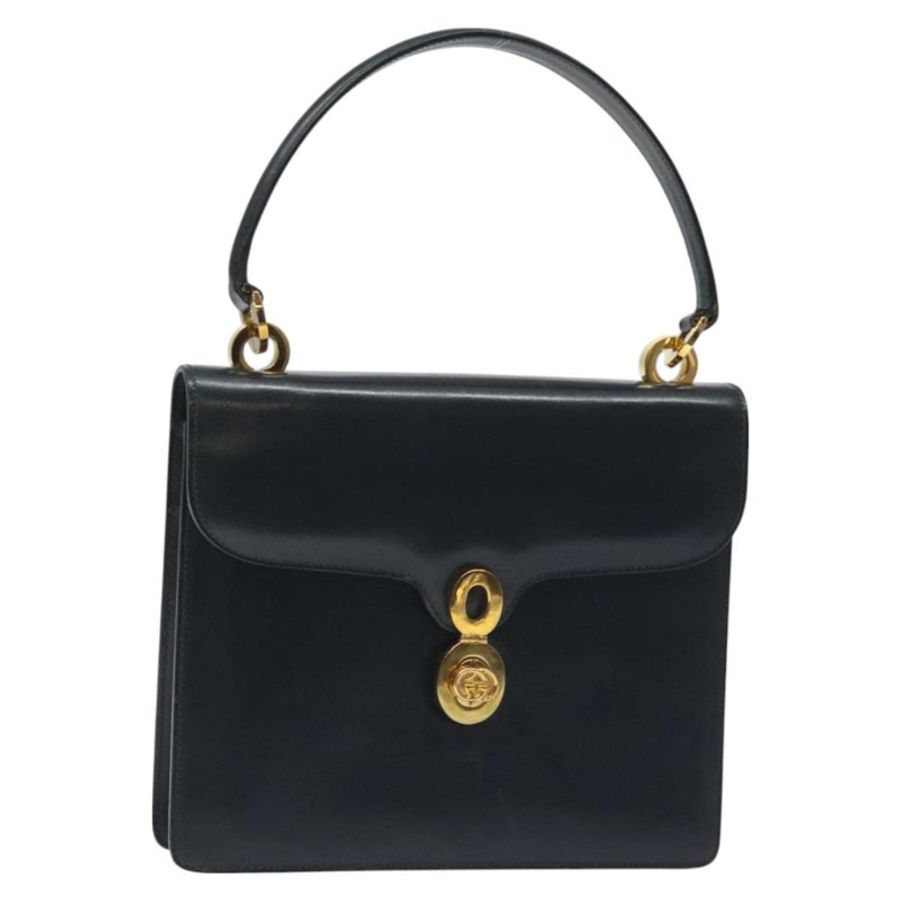【日本直送】GUCCI 手提包 皮革 海軍藍 金色 正品 ep9190-0