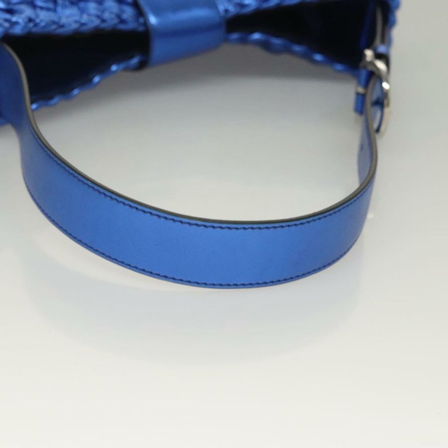 【日本直送】Salvatore Ferragamo Gancini 單背包,皮革材質,藍色/銀色,正品,貨號 128561V-6