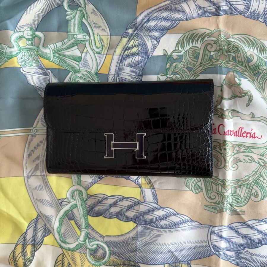 Hermes Constance 鱷魚皮長夾 手拿包-2