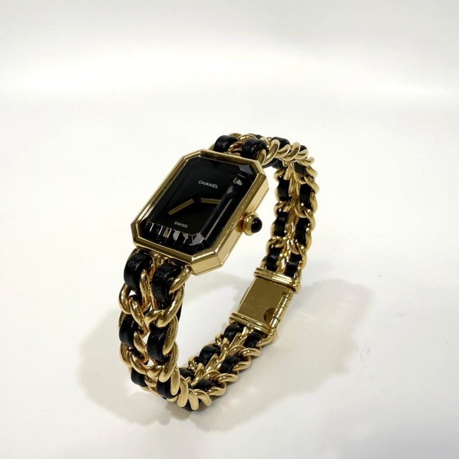 香奈兒Premiere XL Chanel 金色皮穿鍊✨首映錶經典鏈帶腕錶 氣質時尚款-1