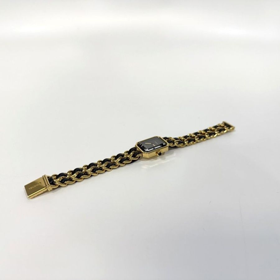香奈兒Premiere XL Chanel 金色皮穿鍊✨首映錶經典鏈帶腕錶 氣質時尚款-7
